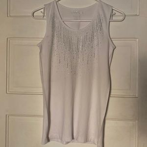 Bejeweled white tank